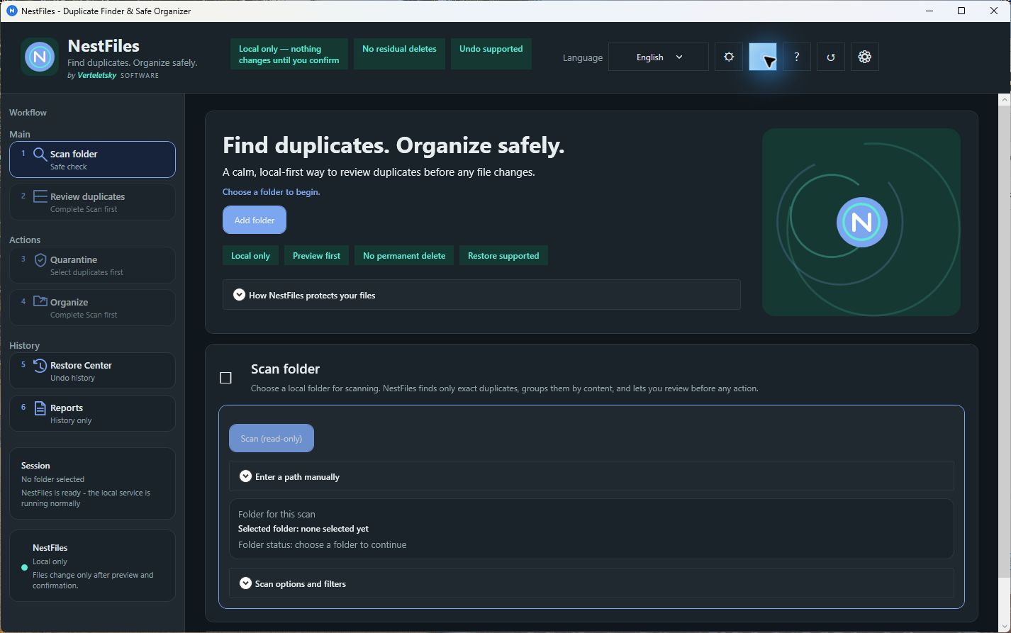NestFiles dark theme